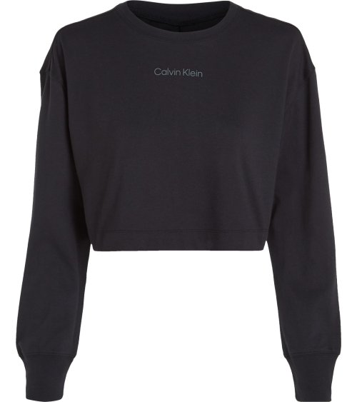 Camiseta de Manga Larga Cropped Calvin Klein