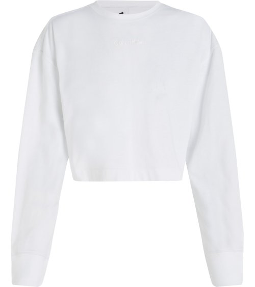 Camiseta de Manga Larga Cropped Calvin Klein