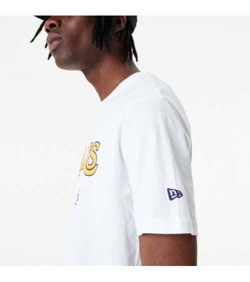 New Era T-Shirt NBA Lakers de manga corta