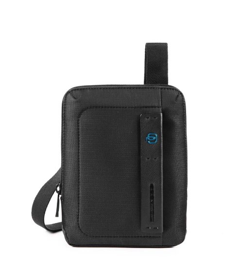 Piquadro Schultertasche Stoff und Leder