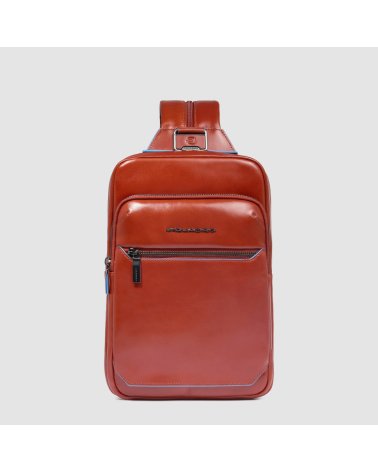 Piquadro leather backpack with front pocket
