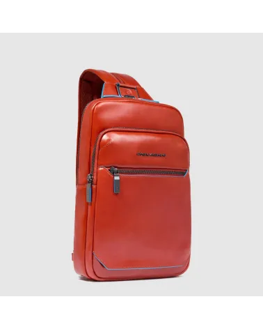 Piquadro Leder Rucksack mit Fronttasche