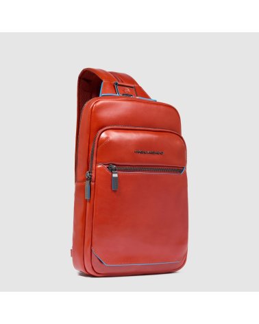 Piquadro zaino in pelle con tasca frontale