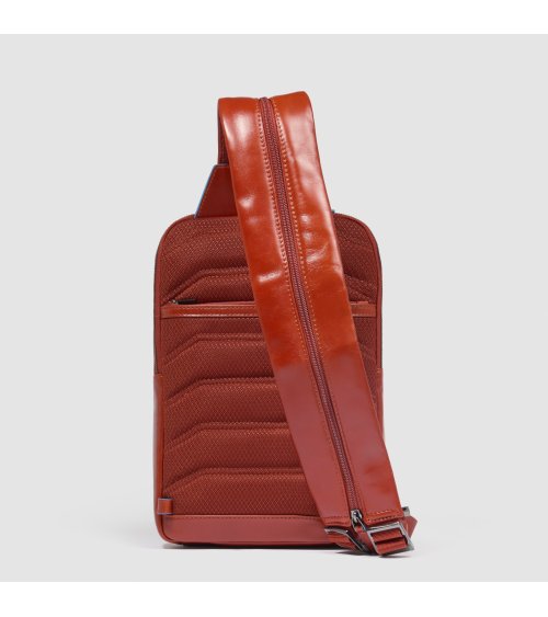 Piquadro leather backpack with front pocket