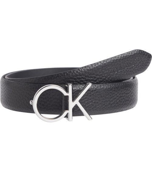 Cinturón de cuero Calvin Klein con hebilla de logo