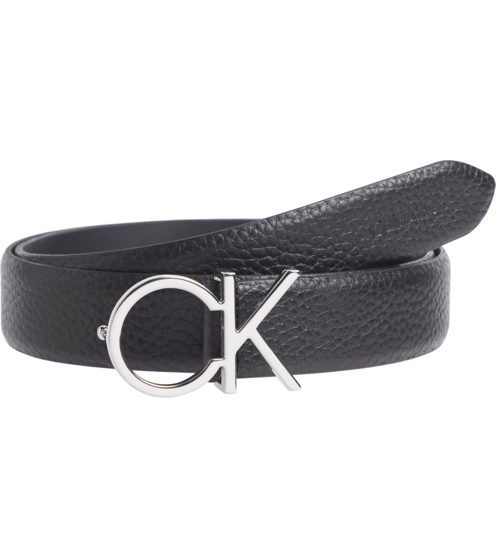 Cinturón de cuero Calvin Klein con hebilla de logo